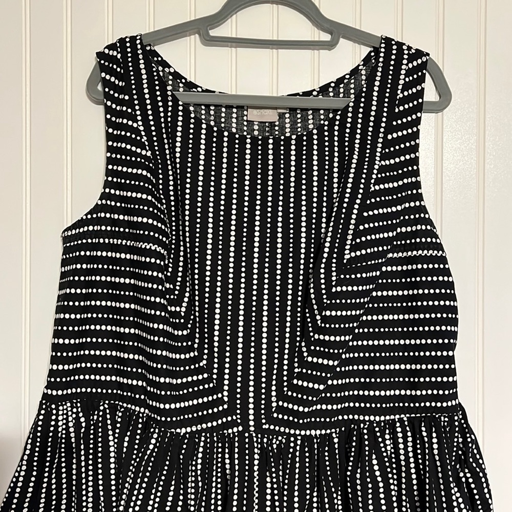 Eshakti Sleeveless Black Dress White Dots Fit and Flare Size 3X 24W